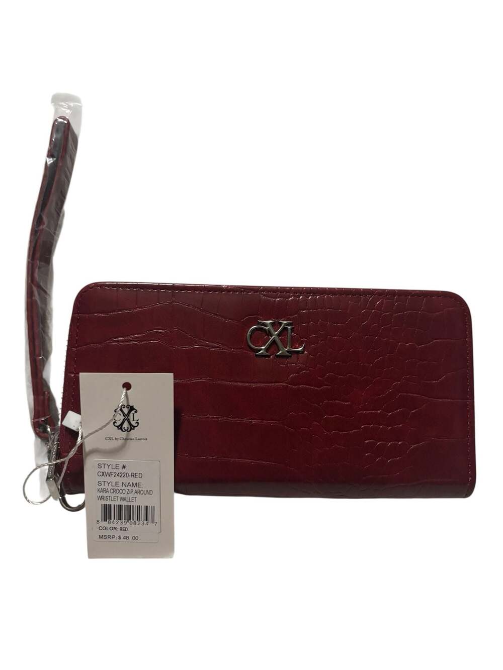 CXL by Christian Lacroix Kara Croco Zip Around Wristlet Wallet - Picture 2 of 3